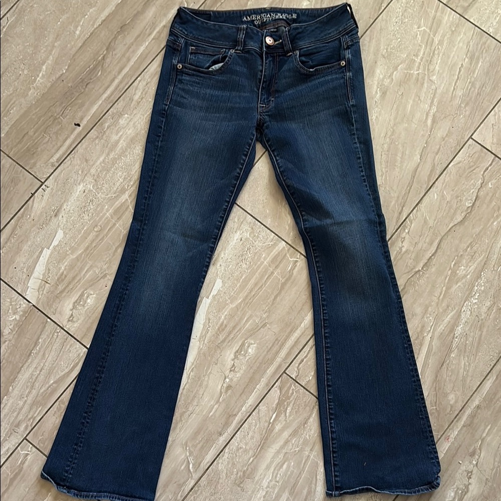 American Eagle Outfitters Blue Flare Wide Leg Denim